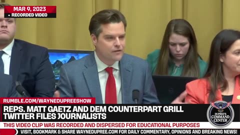 Gaetz And Goldman Jockey For Position When Questioning Twitter Files Writers