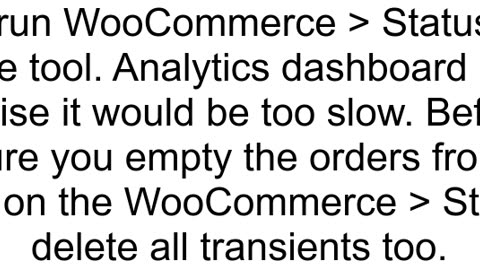 Delete WooCommerce Analytics data