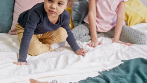 Kids Petting a Beautiful CAT