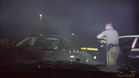 Dashcam shows wrong way driver being pushed off the road, busted for DUI, possession of counterfeit bills