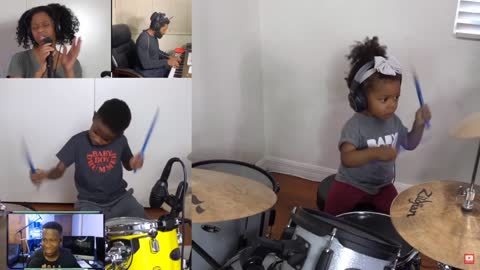 21 months old Shia Wilson & his 6 yr old brother Justin Wilson Drum off!,,