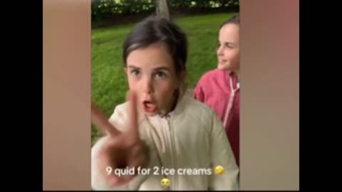 Sassy english girl hilariously has an issue with the ice cream van man- 9 pounds for 2 ice creams??
