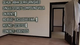 Sehla:-4Bhk Semifurnished Compound Villa on Rent