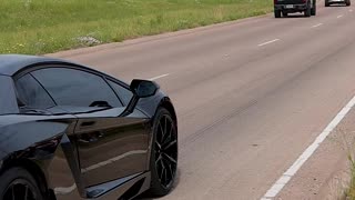 Lamborghinis Leaving Cars and Coffee