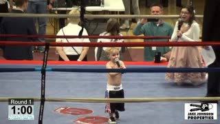 3 year old Kevin Kelly sings the National Anthem at boxing match