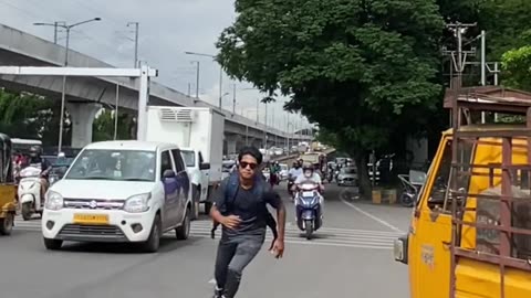 Skating on road, amezing public reaction