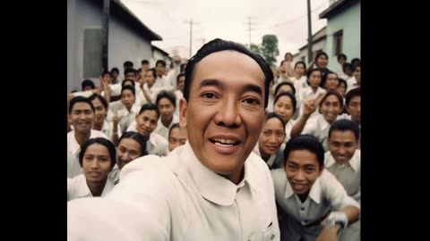 President Soekarno and Moh Hatta take selfie in year 1945 Live Action