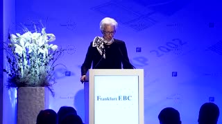 European Central Bank President Christine Lagarde addresses Frankfurt financial conference