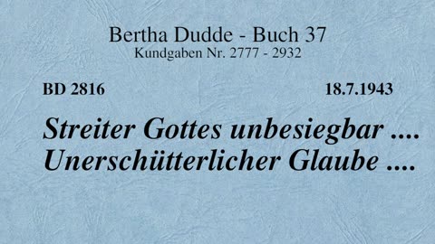 BD 2816 - STREITER GOTTES UNBESIEGBAR .... UNERSCHÜTTERLICHER GLAUBE ....