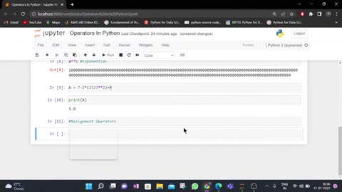 Operators in Python - Lec 4