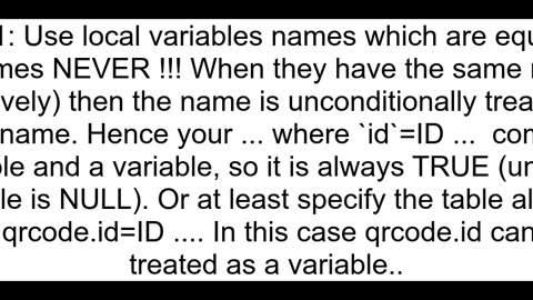 Executing stored procedure delete all rows from table despite WHERE clause setting