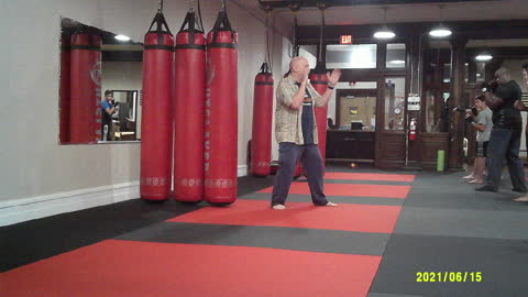 Teaching at the Hanover Boxing Club last June