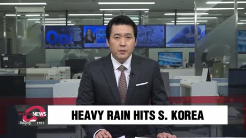 Heavy rain pounds S. Korea on Monday; rainfall to persist for several days