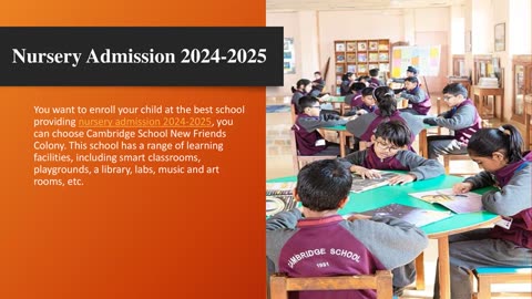 Nursery Admission 2024-2025