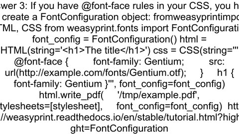 How to use custom font with weasyprint