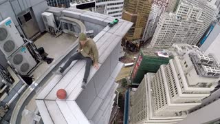 Risky High Rise Basketball Stunts