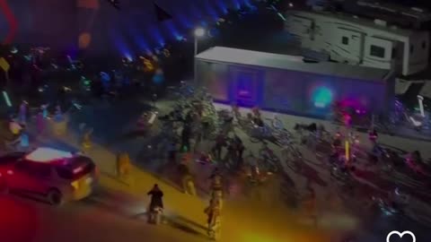 BURNING MAN AT NIGHT ~CHECK OUT THE PANDA AND GOAT ON THE PYRAMID