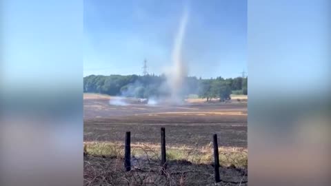 Rare dust devil spotted in northeast England