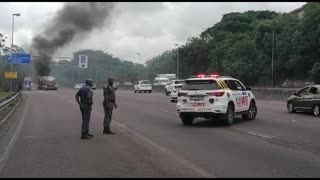 Truck alight on the N3