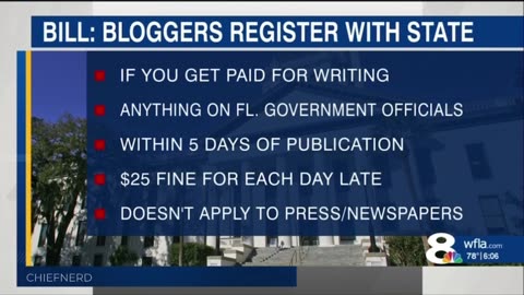 New Florida Bill Would Require Bloggers Who Cover FL Gov. Officials To Register w/ State