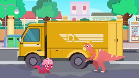 Baby Dino Ep9 Dinosaur Express Car | Kids Cartoon |