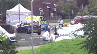 Forensics scour scene of shooting in England