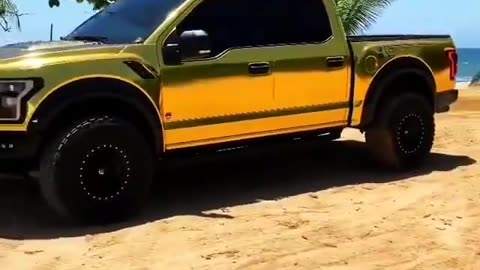 Gold plated Ford raptor SUV