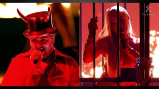 Superbowl Half-Time Show, Rihanna Flashed Crowlean Symbol, Magick Ritual + Sam Smith, Top Hat, Various Demonic Spirits