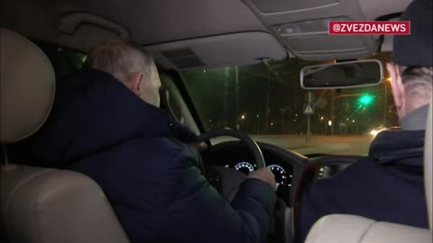 Putin drove through the streets of Mariupol last night
