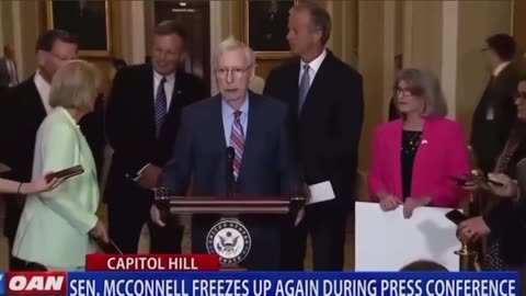 WATCH: Senator Mitch McConnell freezes up again while at a press conference.