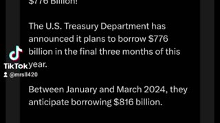 US Treasury Plans to Borrow $776 Billion!