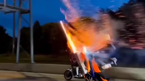 Sportbike, Motorcycle fireworks moonlights on holidays