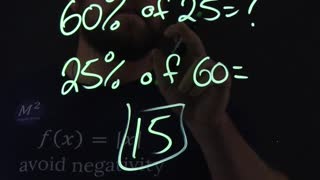 Easy Math Trick to Calculate Percents | 60% of 25 | Minute Math Tricks Part 131 #shorts