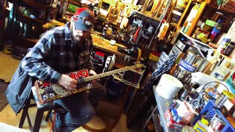 Psycho Cigar Box Guitar Mad Scientist