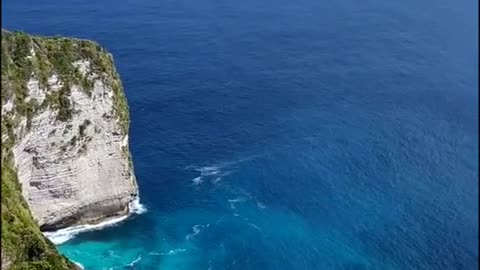 The ocean stretches as far as the eye can see