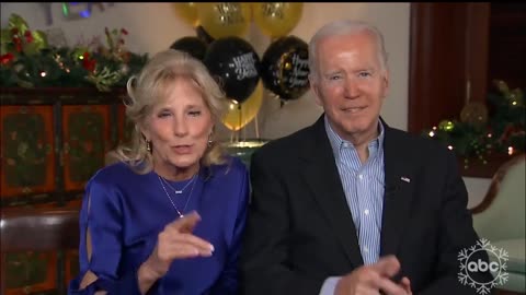 Joe Biden Laughs As Jill Biden Tells People To Get COVID & Flu Jabs On New Years' Eve