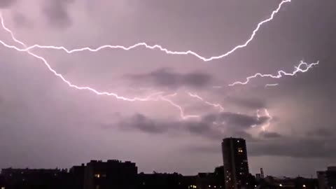 Gorgeous Shot For Lightning Strike In Rennes, France