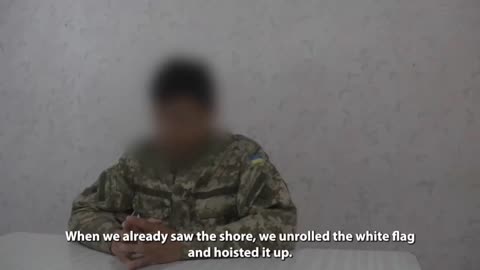 A Ukrainian soldier swam across the Dnieper, raised a white flag and voluntarily surrendered