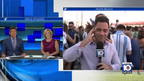 Argentina soccer fans celebrate on Miami Beach after World Cup win over Croatia