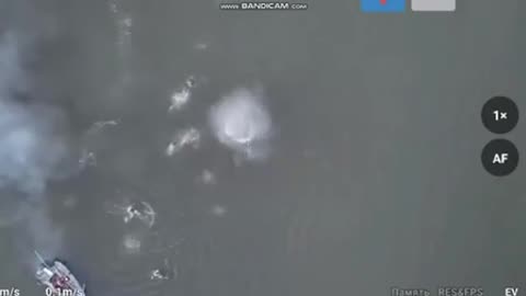 UA grenade drop on swimming Russian troops after their boat was destroyed