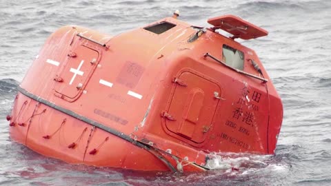Japan coastguard recovers empty raft and lifeboat