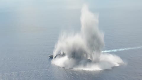 US Navy tests 10,000 pound explosives against new warship