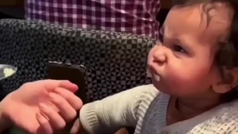 Baby Gets Angry When Mom Accidentally Drops Food