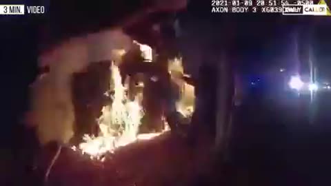 BODYCAM: Officers Race to Free Man from Burning Vehicle