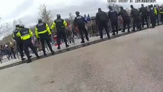 On January 6th at 1:13pm: Officer Thau and the DC Metropolitan Police arrived on the Capitol’s West Plaza. Upon arrival, Thau frantically requests Capitol Police provide him with “blast munitions” to start throwing at the mostly peaceful crowd.