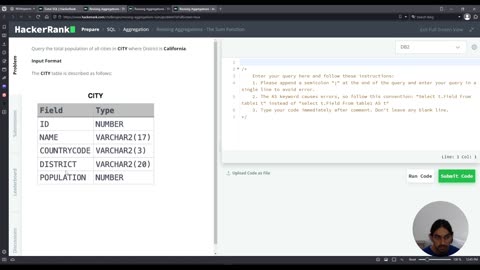 Revising Aggregations - The Sum Function | SQL Aggregation | HackerRank Solution