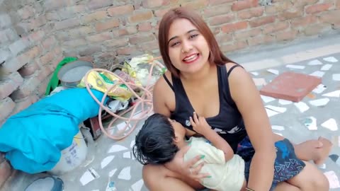 Me kaisi Ap style life breastfeeding | couple romance vlog village