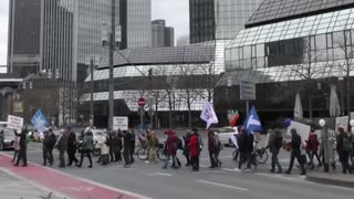 Dozens of protesters took to the streets of Frankfurt for the ‘Stop the War’ rally