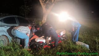 DRIVER CRASHES INTO TREE, ALCOHOL SUSPECTED, SEGNO TEXAS, 04/22/24...