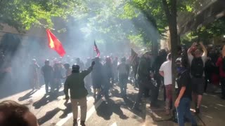 June 30 2018 Portland 1.3.1 Antifa throws explosive and starts all out brawl